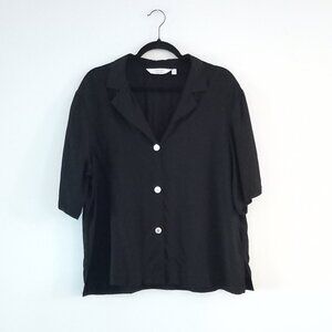 & OTHER STORIES short sleeve black button up top